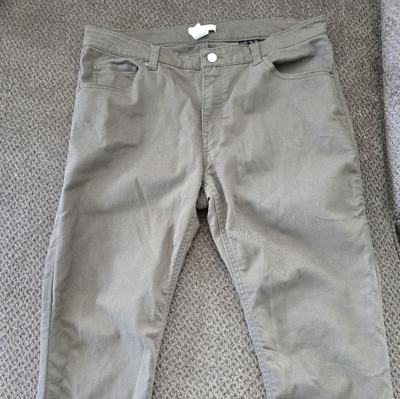 H&M Chino Pants Women Sz 14 Tan Cotton Blend 32×29 High Rise Casual Straight Leg - Picture 4 of 9